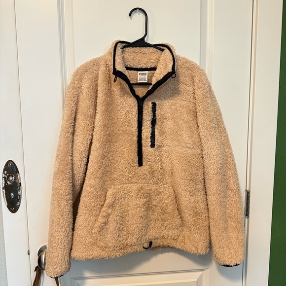 Victoria’s Secret Cozy Tan Sherpa Pullover - Picture 1 of 6
